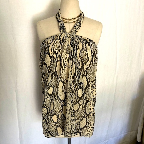 Emanuel Ungaro 100% silk snakeskin top size 12 - Picture 1 of 8